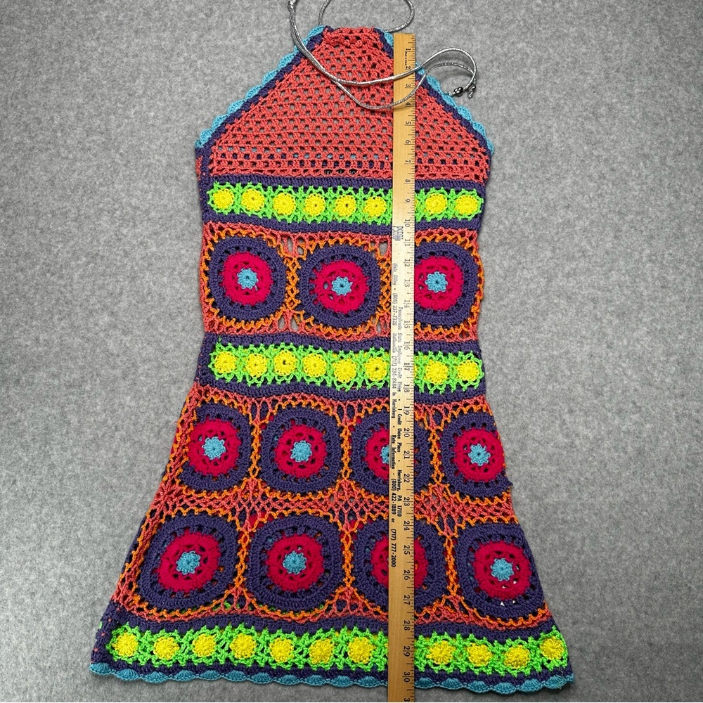 Current Mood at Dolls Kill Free Your Mind Crochet Halter Mini Dress Small - Picture 13 of 14